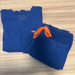 Figs Winning Blue Scrub Set. EUC.